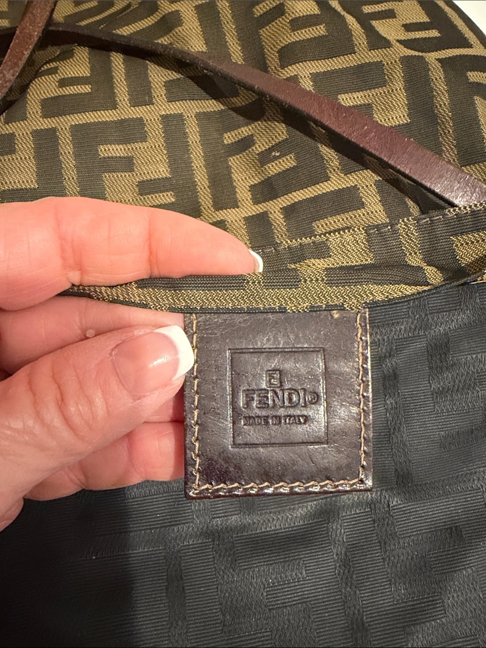 Fendi Brown and Black FF Monogram Tote with Leather Trim - Picture 5 of 13